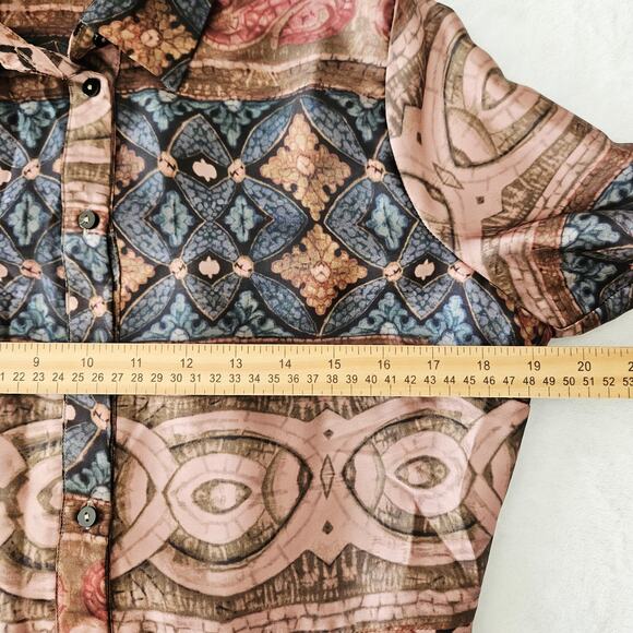 Soft Surroundings Boho Maxi Shirt Dress Duster Button Front Western Country PS - Picture 14 of 15